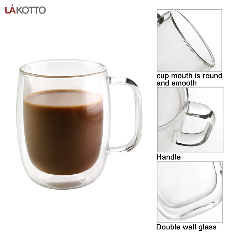 High Quality Double Wall Clear Cup Lakotto Coffee Milk Cup Double Wall Glass Mug