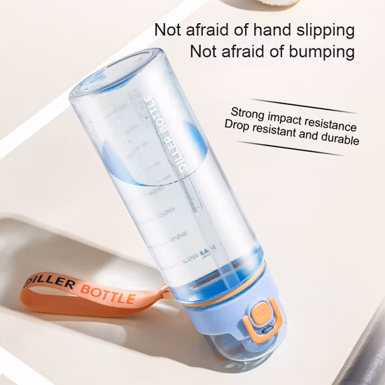 Bouteille d'eau de paille en plastique sans BPA Tritan de sport personnalisée avec corde