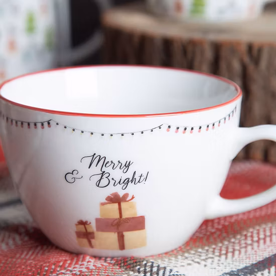 Nouvelle tasse à café de noël en porcelaine, 12oz, bol, tasse empilable pour la Promotion